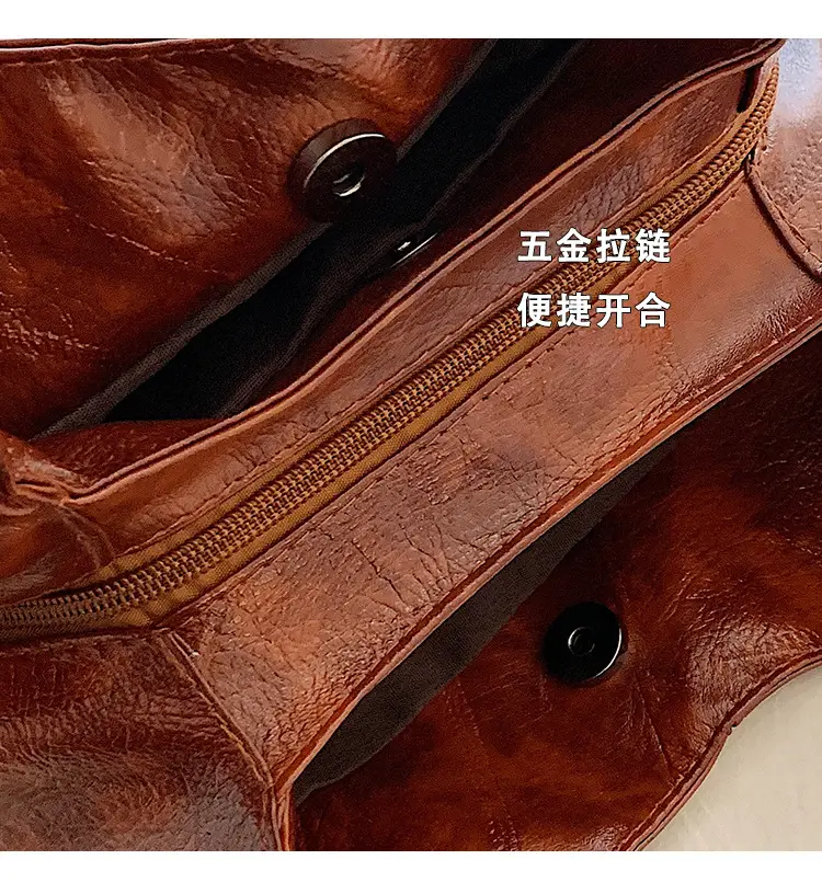 Women's 2024 Retro Leather Tote Bag Large Capacity — feature 5