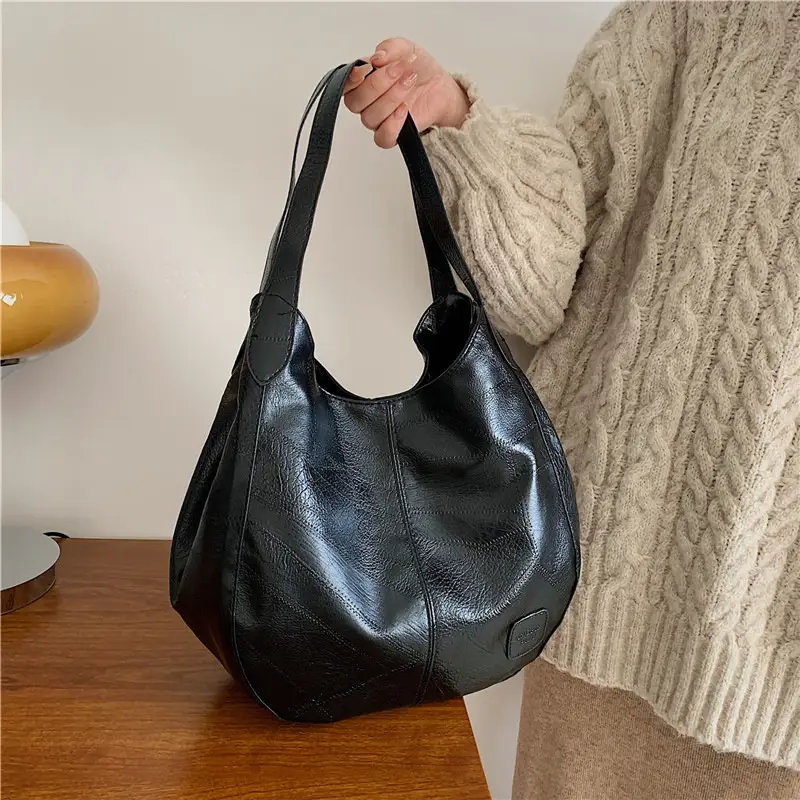 Women's 2024 Retro Leather Tote Bag Large Capacity - Image 3