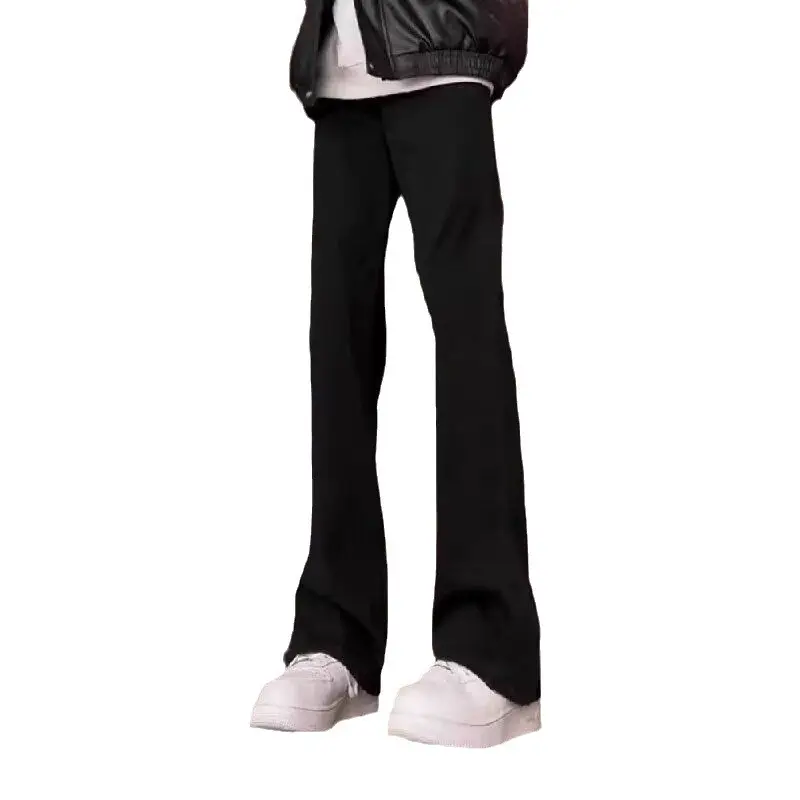 Men's Black Slim Fit Micro-Stretch Trousers - Image 6