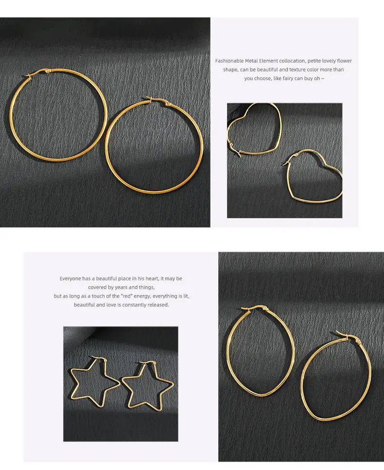 Stainless Steel Five Point Star Earrings for Women — feature 3