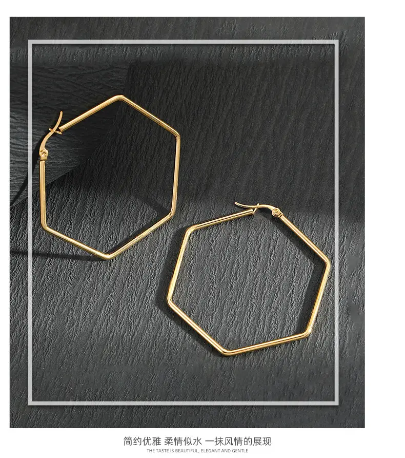 Stainless Steel Five Point Star Earrings for Women — feature 8