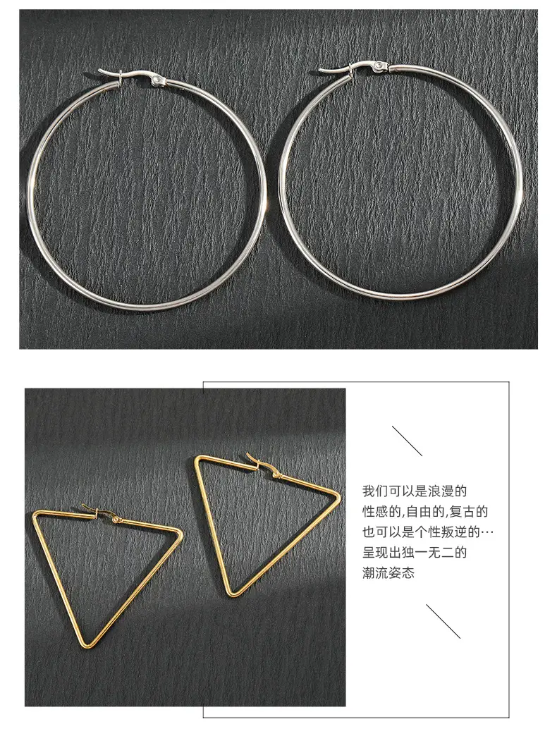 Stainless Steel Five Point Star Earrings for Women — feature 9