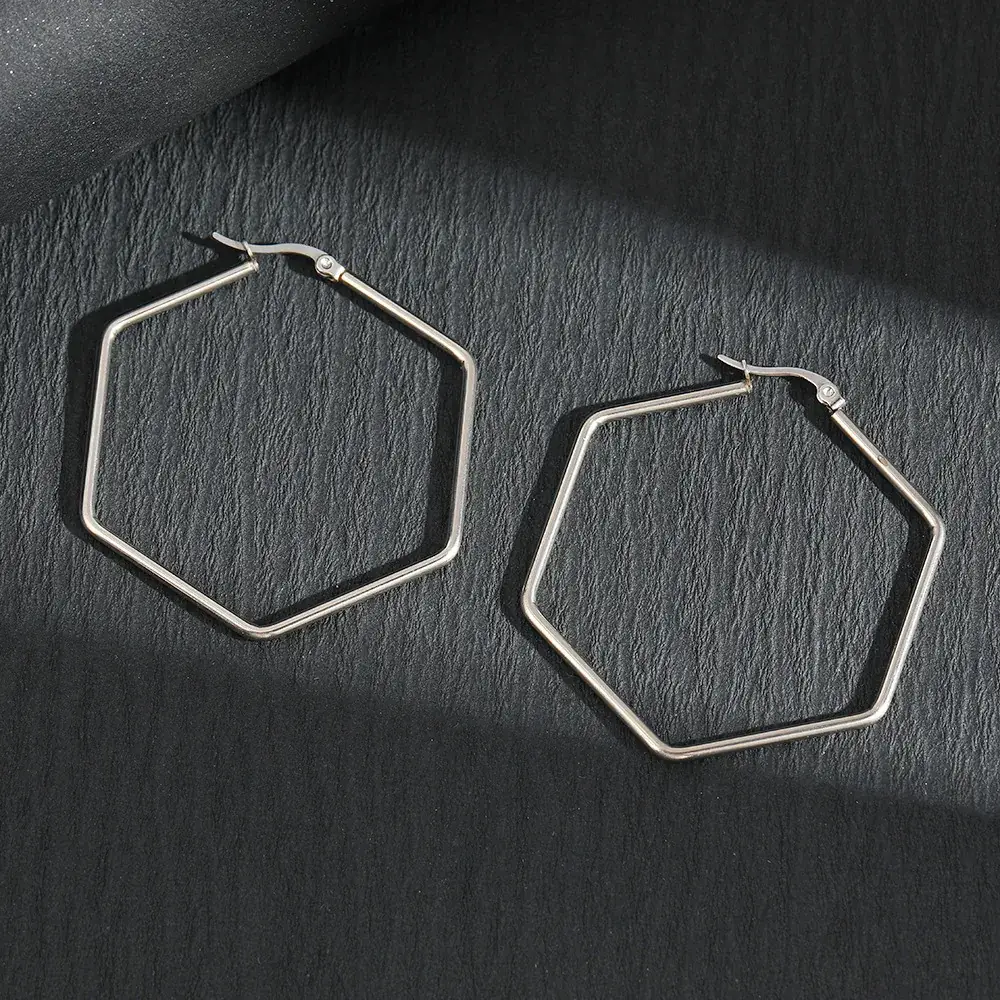 Stainless Steel Five Point Star Earrings for Women - Image 10
