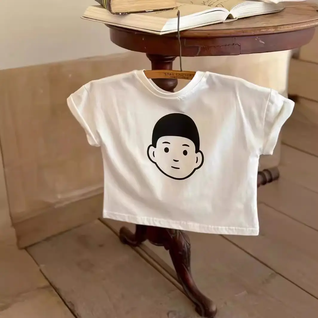 Children 2Pc White Graphic T-Shirt Pure Cotton Summer - Image 3