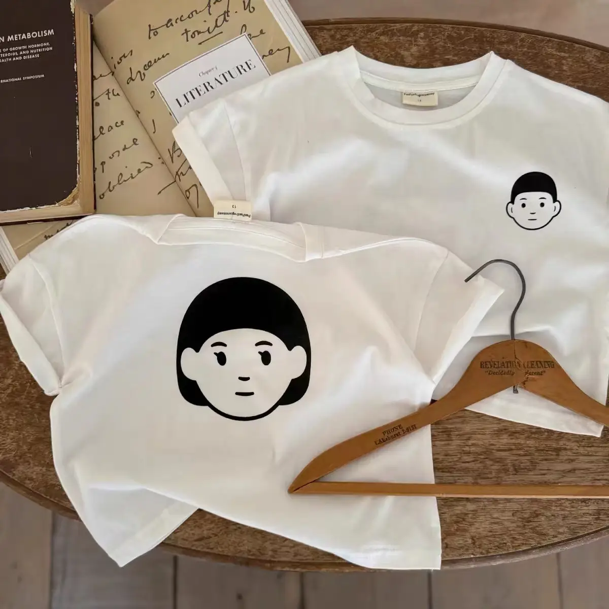 Children 2Pc White Graphic T-Shirt Pure Cotton Summer - Image 5