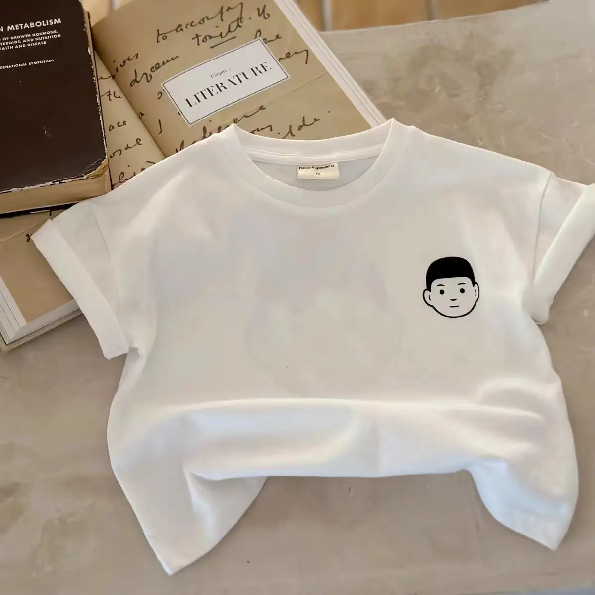 Children 2Pc White Graphic T-Shirt Pure Cotton Summer — feature 6
