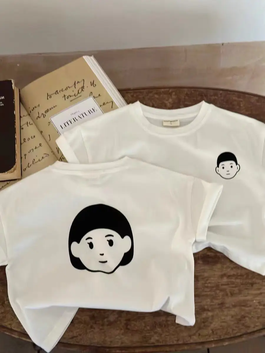 Children 2Pc White Graphic T-Shirt Pure Cotton Summer — feature 7