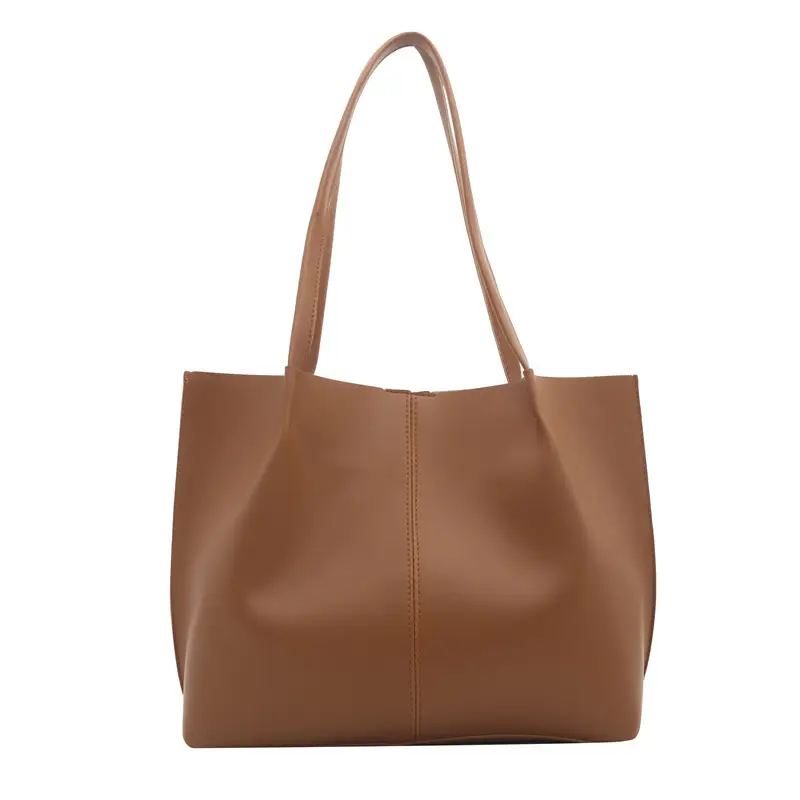 Women Retro Stylish Solid Color Shoulder Tote Bag Large Capacity - Image 9