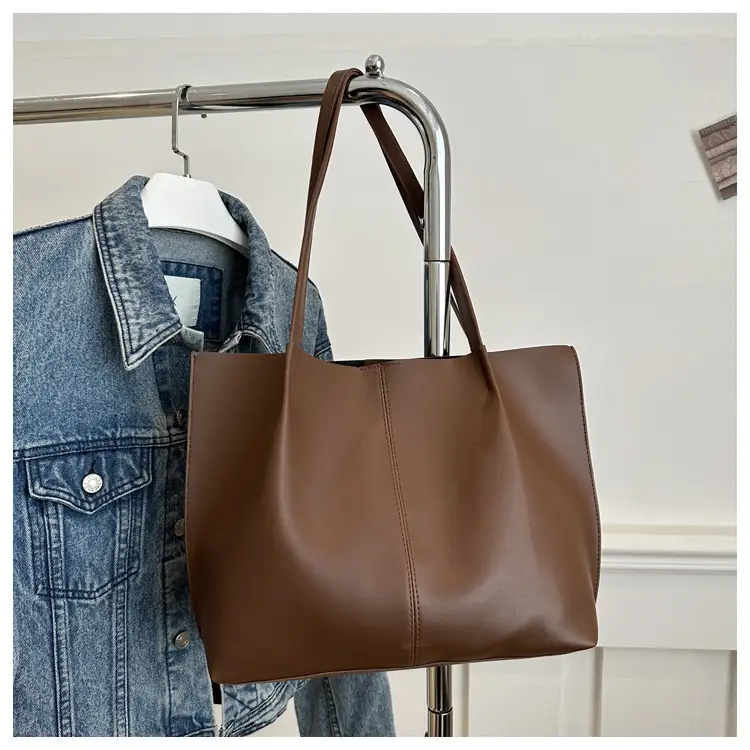 Women Retro Stylish Solid Color Shoulder Tote Bag Large Capacity β feature 25