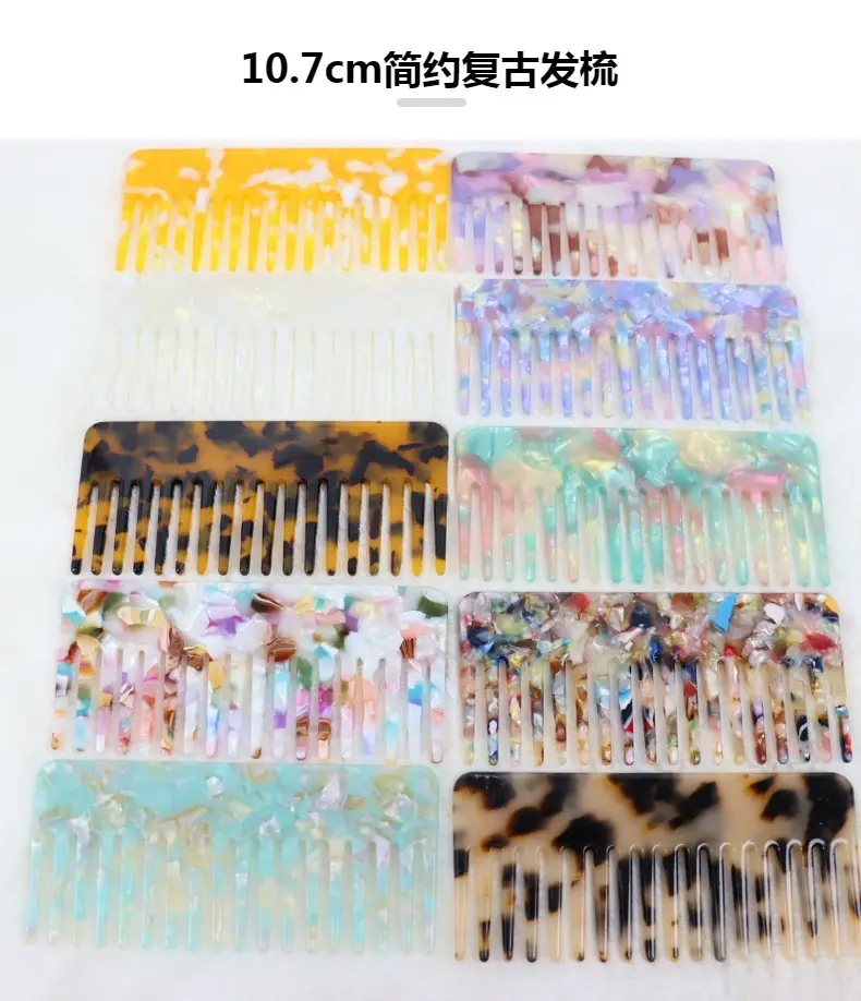 European & American Acetic Acid Hair Combs with Big Tooth Fork — feature 1