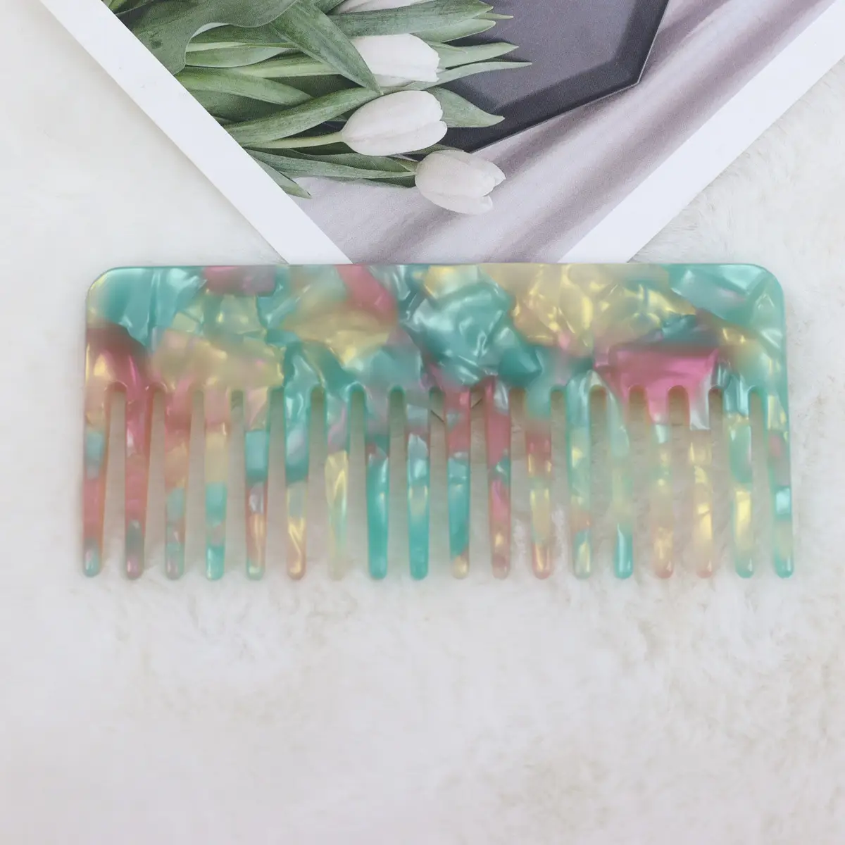 European & American Acetic Acid Hair Combs with Big Tooth Fork - Image 4