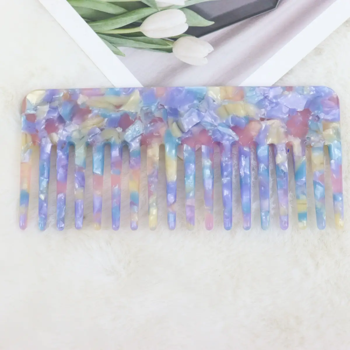 European & American Acetic Acid Hair Combs with Big Tooth Fork - Image 5
