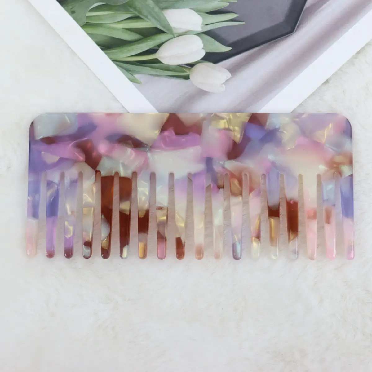 European & American Acetic Acid Hair Combs with Big Tooth Fork - Image 6