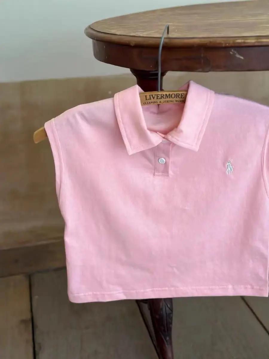 Children's Sleeveless Polo Shirt & Shorts Set Cream — feature 9