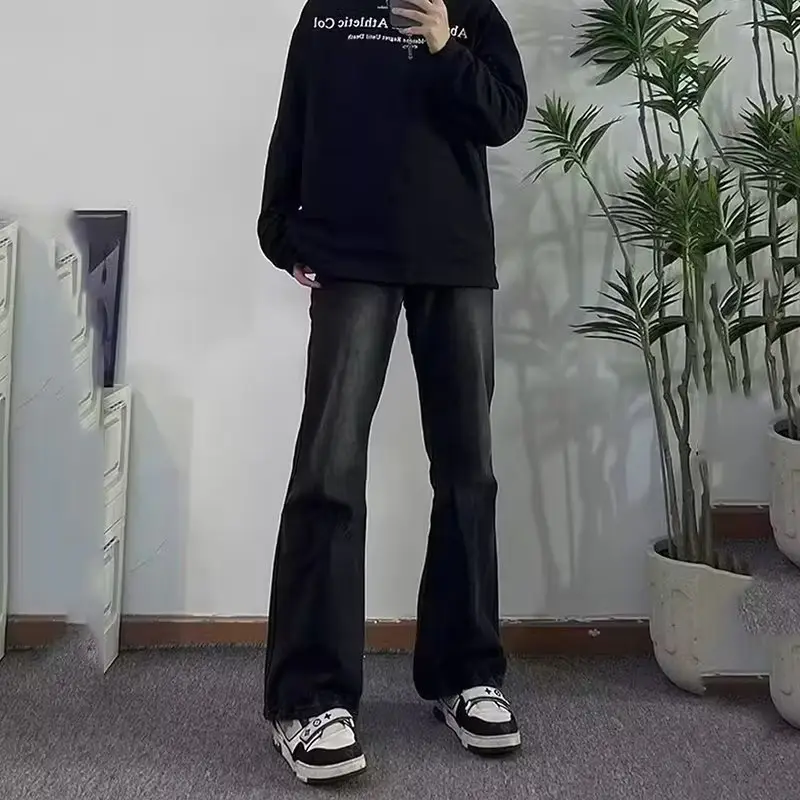 Black Micro La Jeans Men's Straight Barrel Pants — feature 7