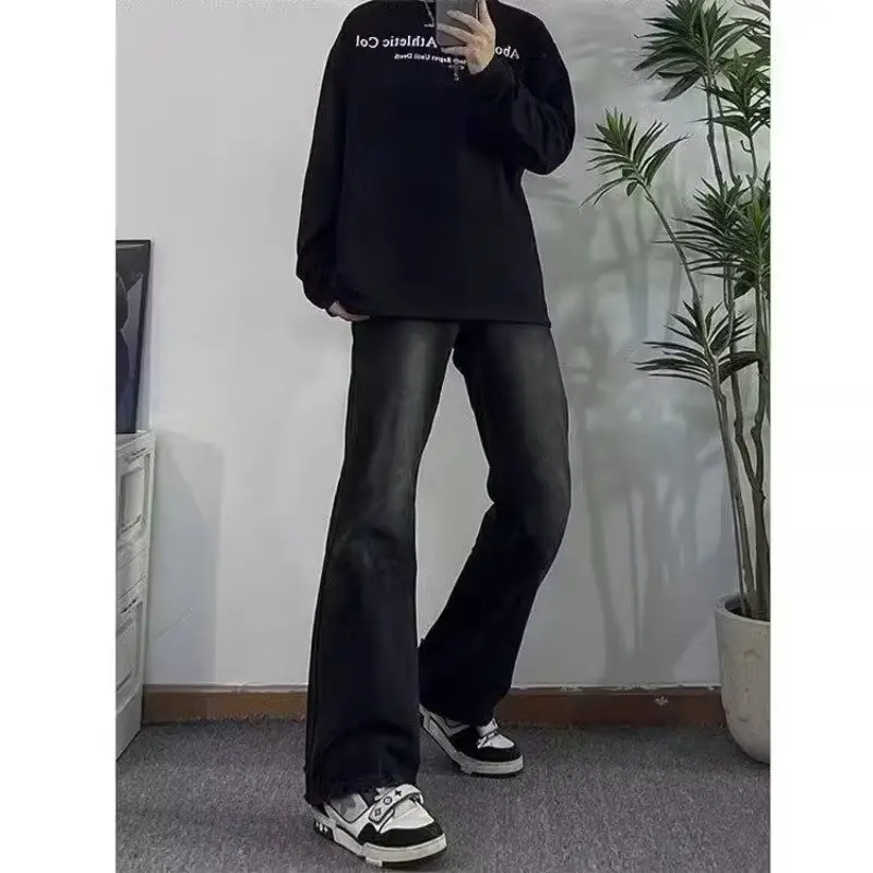 Black Micro La Jeans Men's Straight Barrel Pants — feature 8