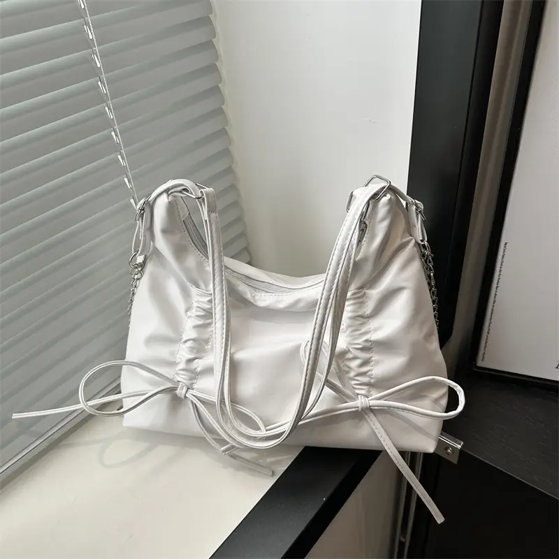 Silver Pleated Shoulder Bag for Women 2024 - Image 6