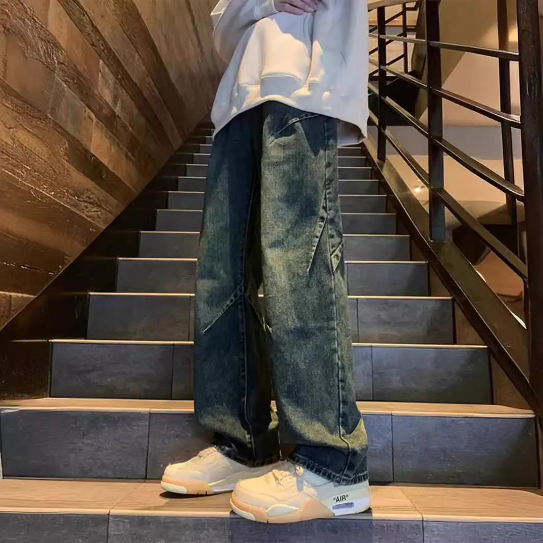 2024 Men's Wide Leg Straight Jeans Large - Image 6