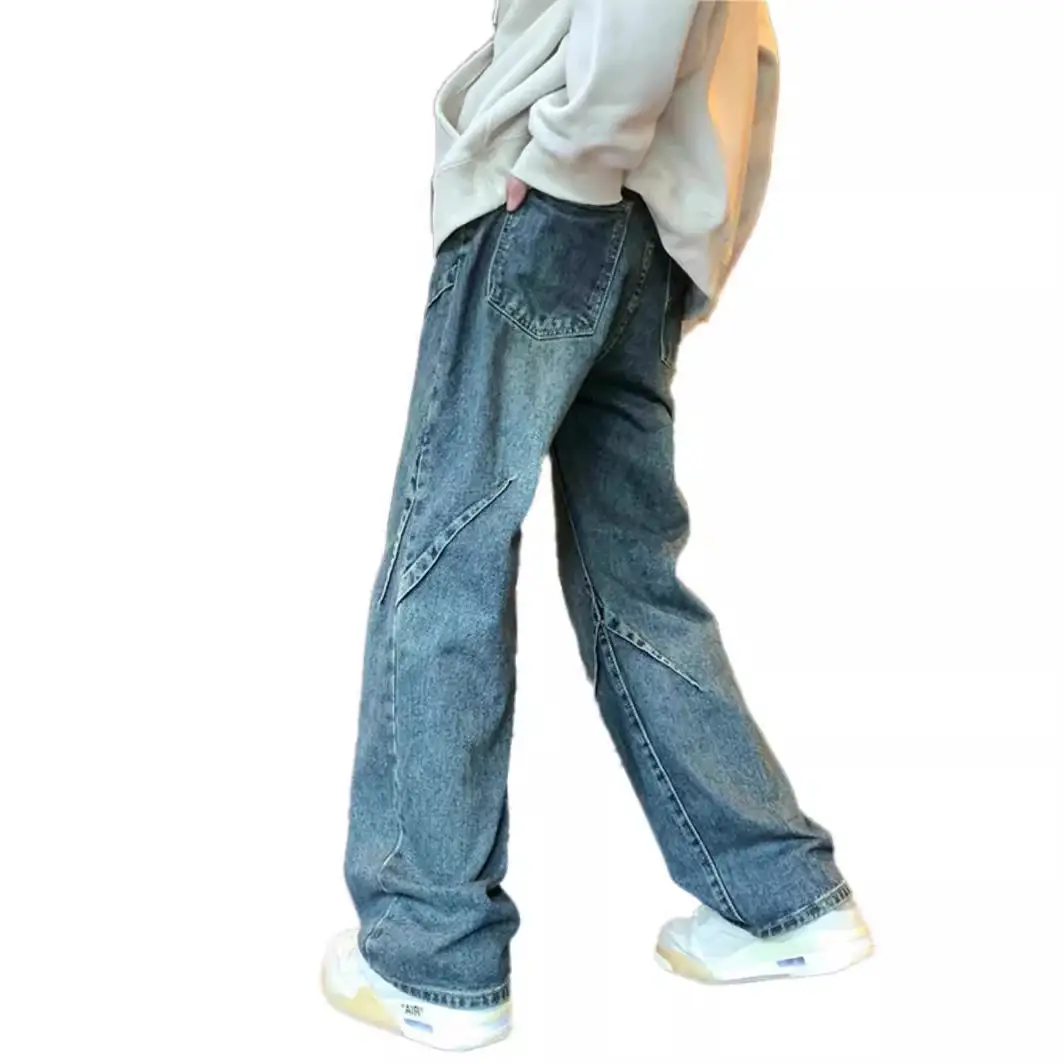 2024 Men's Wide Leg Straight Jeans Large - Image 8