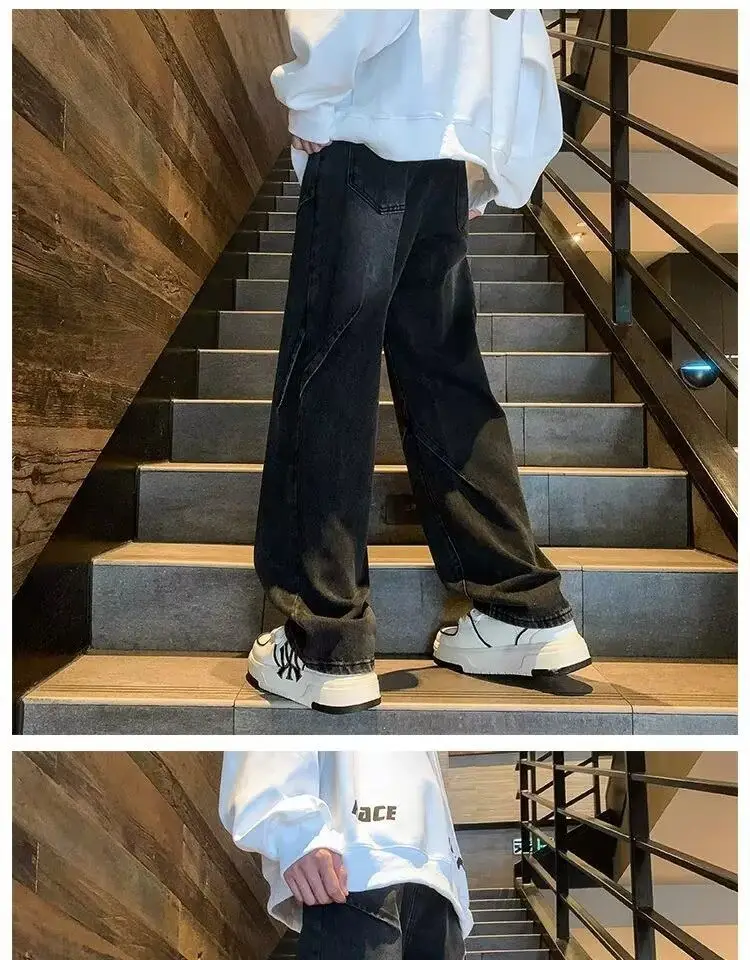 2024 Men's Wide Leg Straight Jeans Large — feature 23