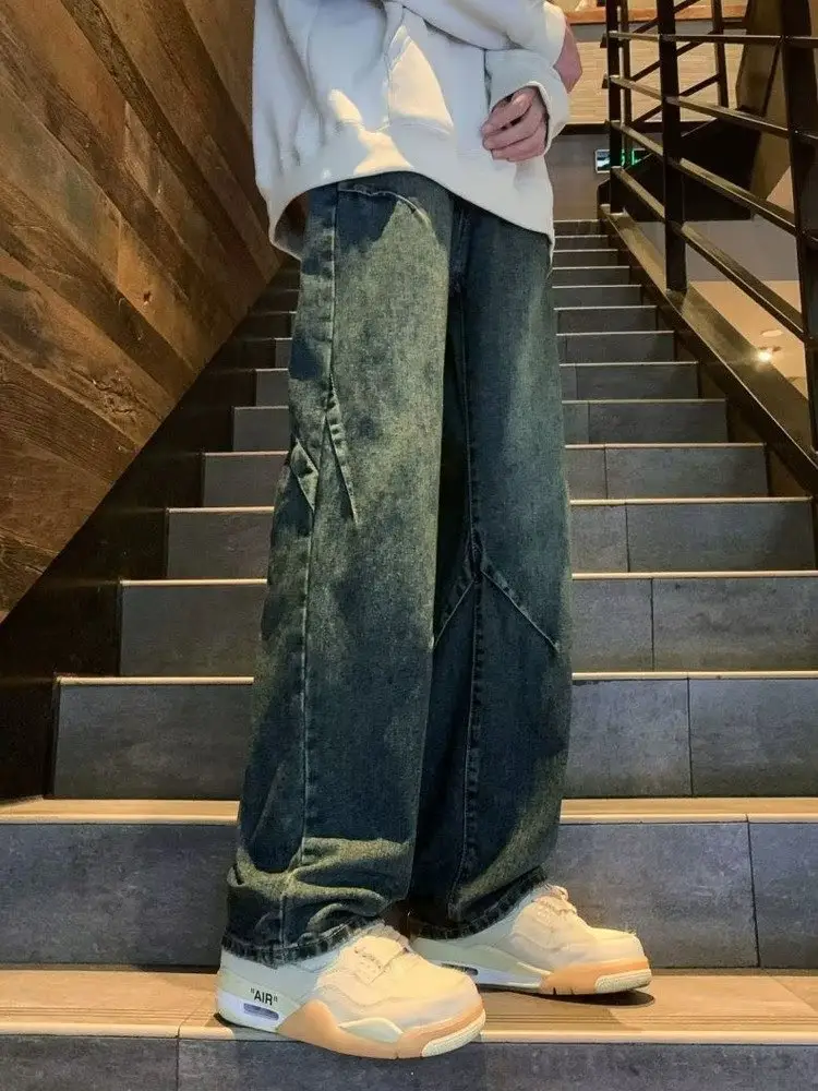 2024 Men's Wide Leg Straight Jeans Large — feature 7