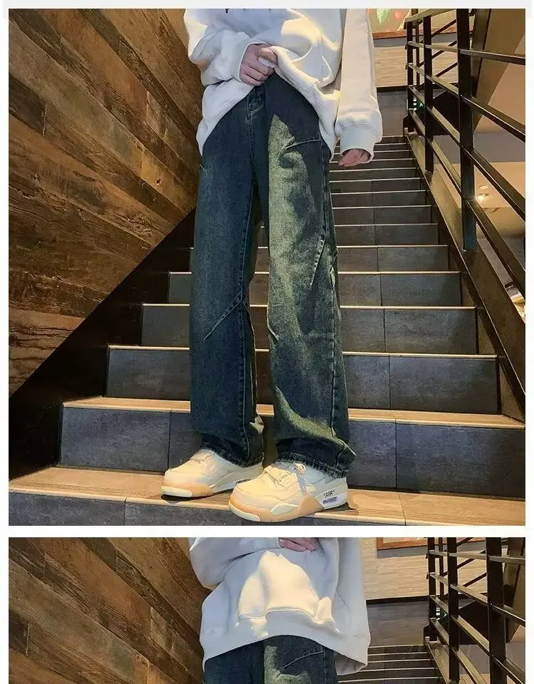 2024 Men's Wide Leg Straight Jeans Large — feature 8