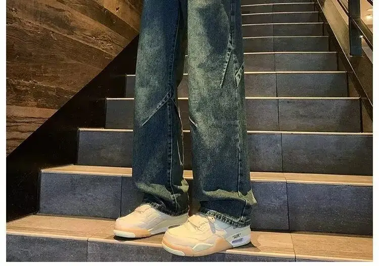 2024 Men's Wide Leg Straight Jeans Large — feature 9