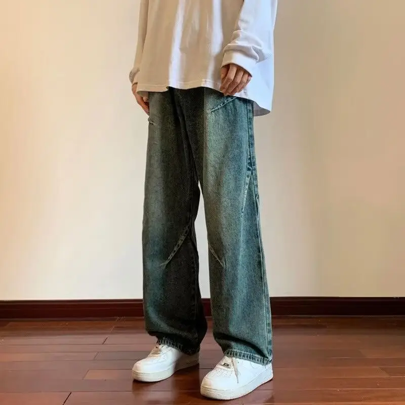 2024 Men's Wide Leg Straight Jeans Large - Image 3