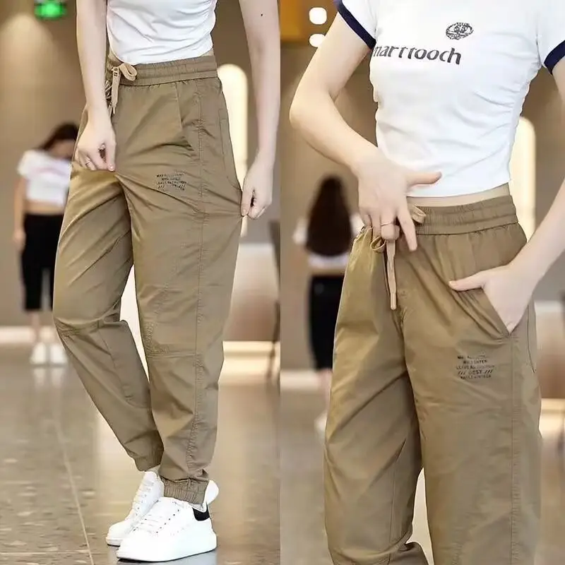 Japanese Style Women's Leg-Tied Casual Pants with White T-Shirt — feature 9