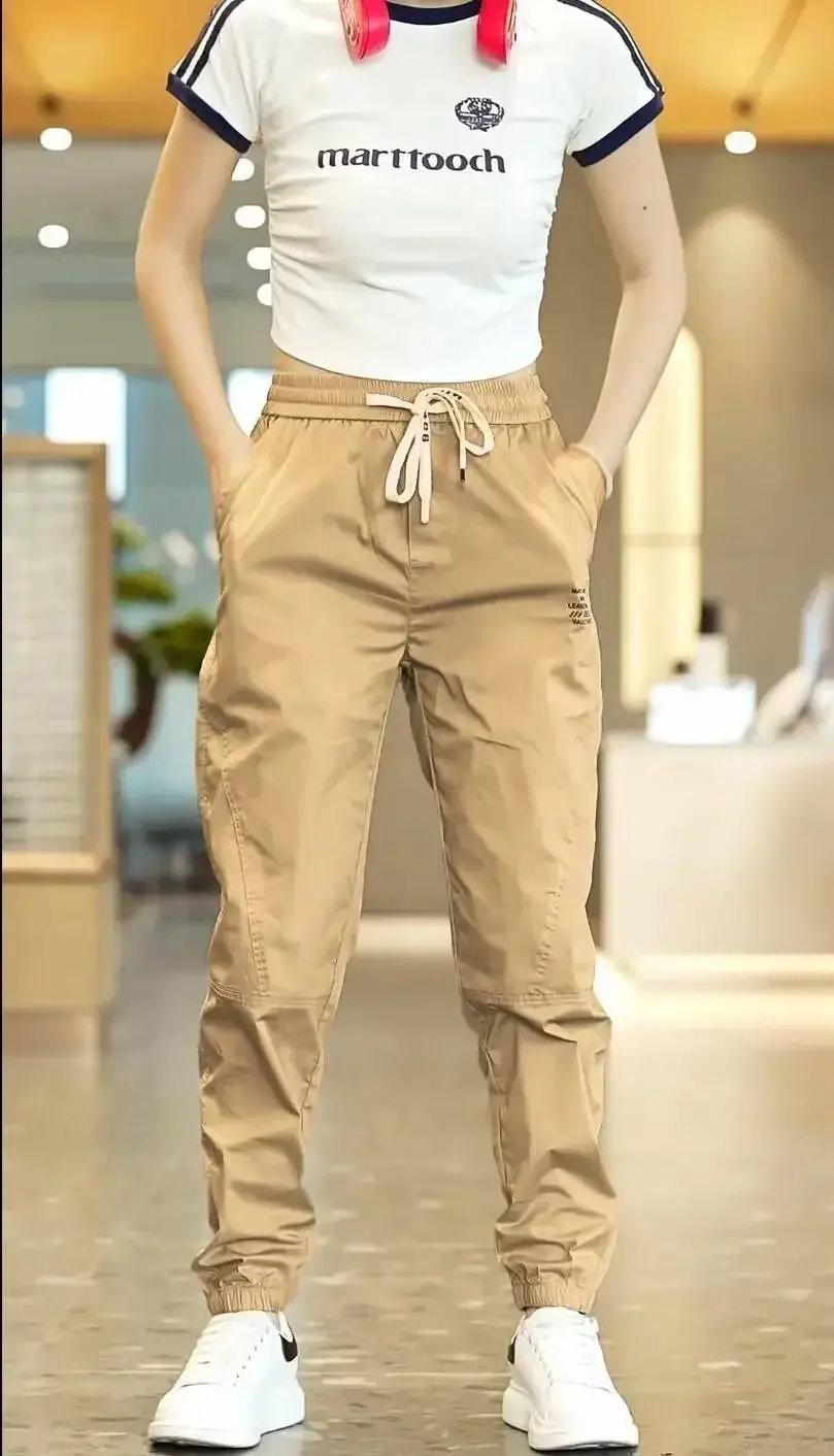 Japanese Style Women's Leg-Tied Casual Pants with White T-Shirt - Image 13