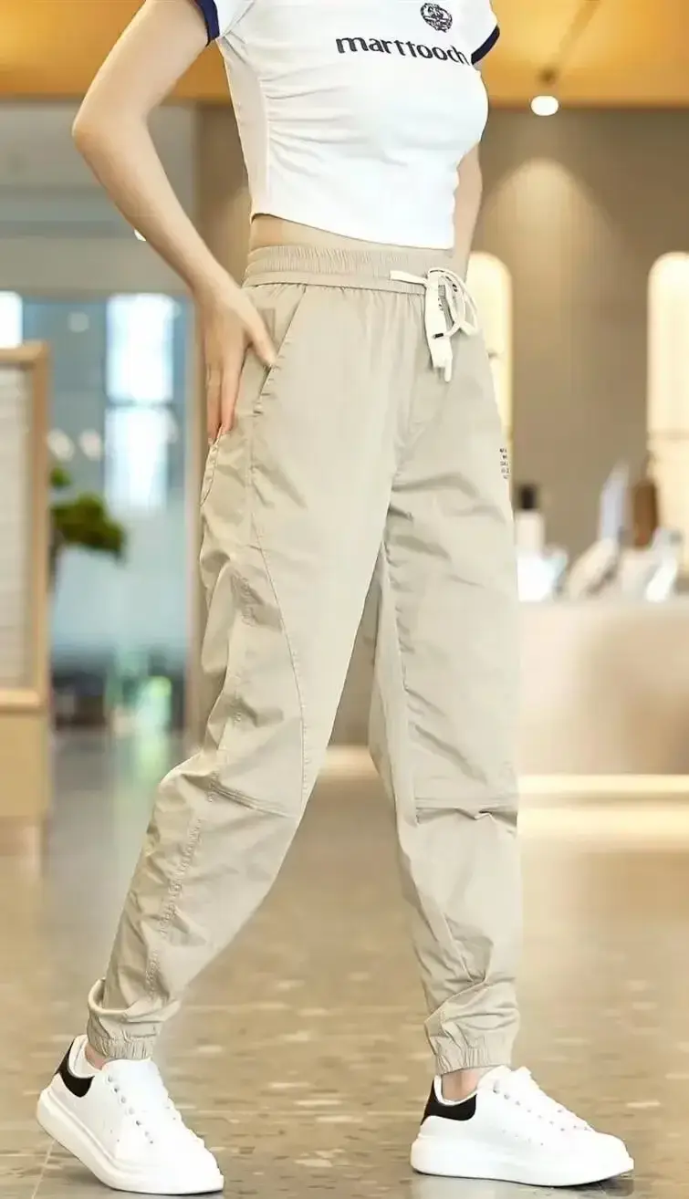Japanese Style Women's Leg-Tied Casual Pants with White T-Shirt - Image 23
