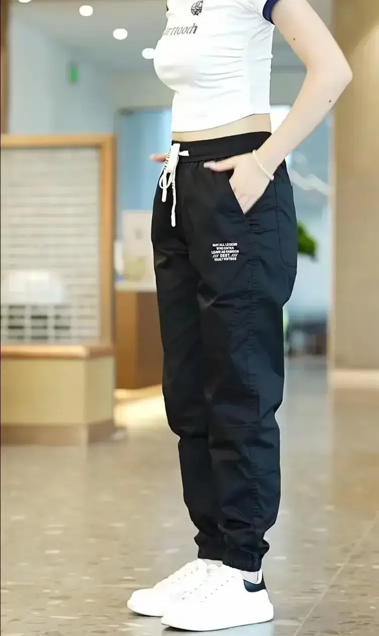 Japanese Style Women's Leg-Tied Casual Pants with White T-Shirt - Image 7