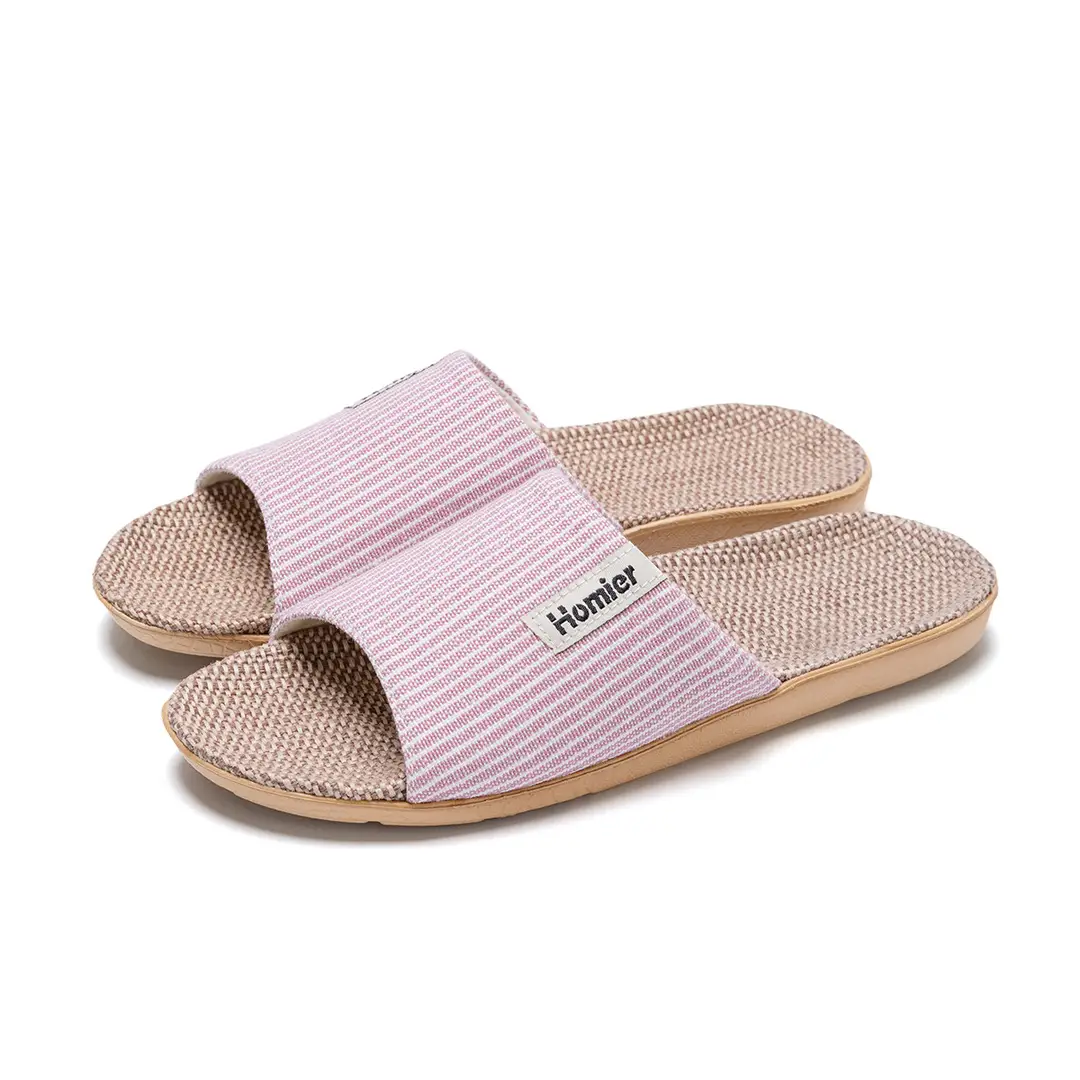 Linen Slippers Men's Spring and Autumn Indoor Home Quiet Home Use Four Seasons Cotton Linen Slippers Women's New Winter and Summer
