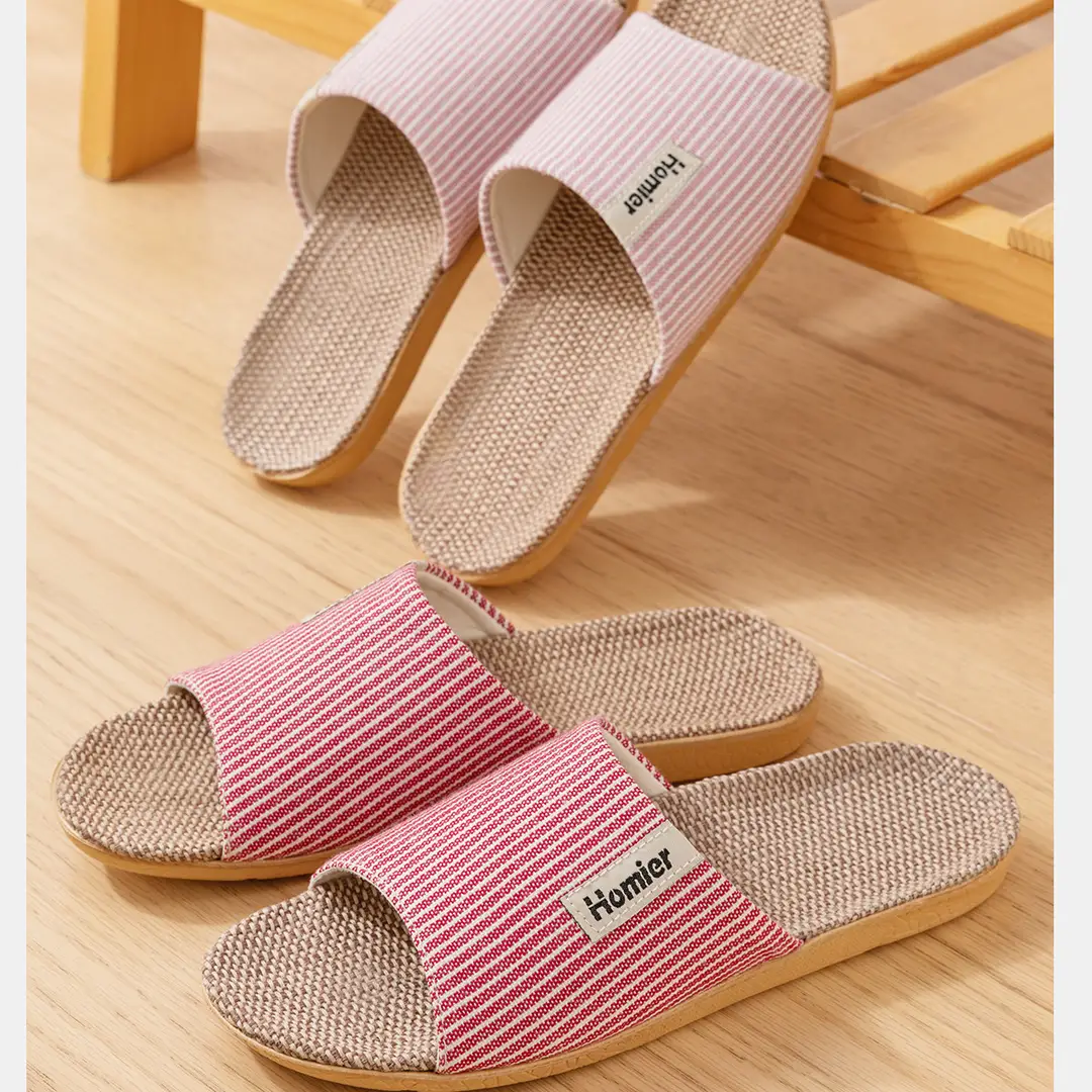 Linen Slippers Men's Spring and Autumn Indoor Home Quiet Home Use Four Seasons Cotton Linen Slippers Women's New Winter and Summer — feature 14