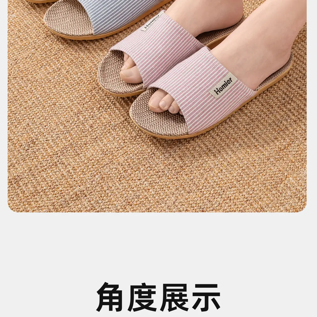 Linen Slippers Men's Spring and Autumn Indoor Home Quiet Home Use Four Seasons Cotton Linen Slippers Women's New Winter and Summer — feature 19