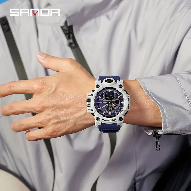 Men's Blue Digital Sports Watch with Water Resistant Design - Image 13