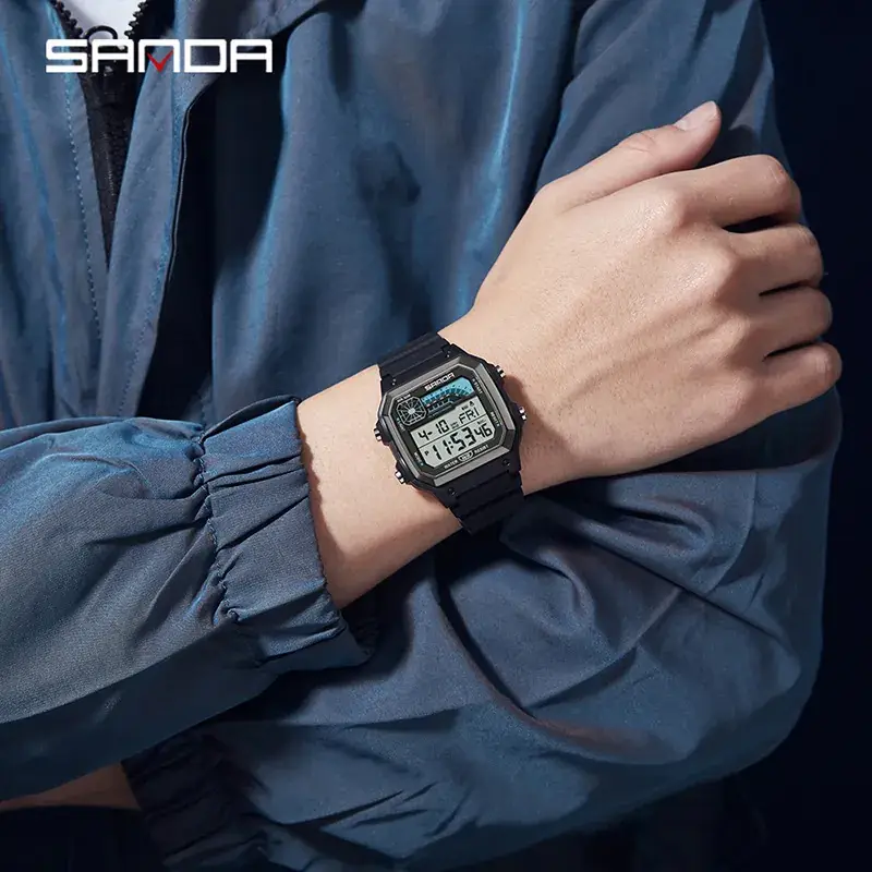Sanda Waterproof Square Watch for Men Women 2024 - Image 12