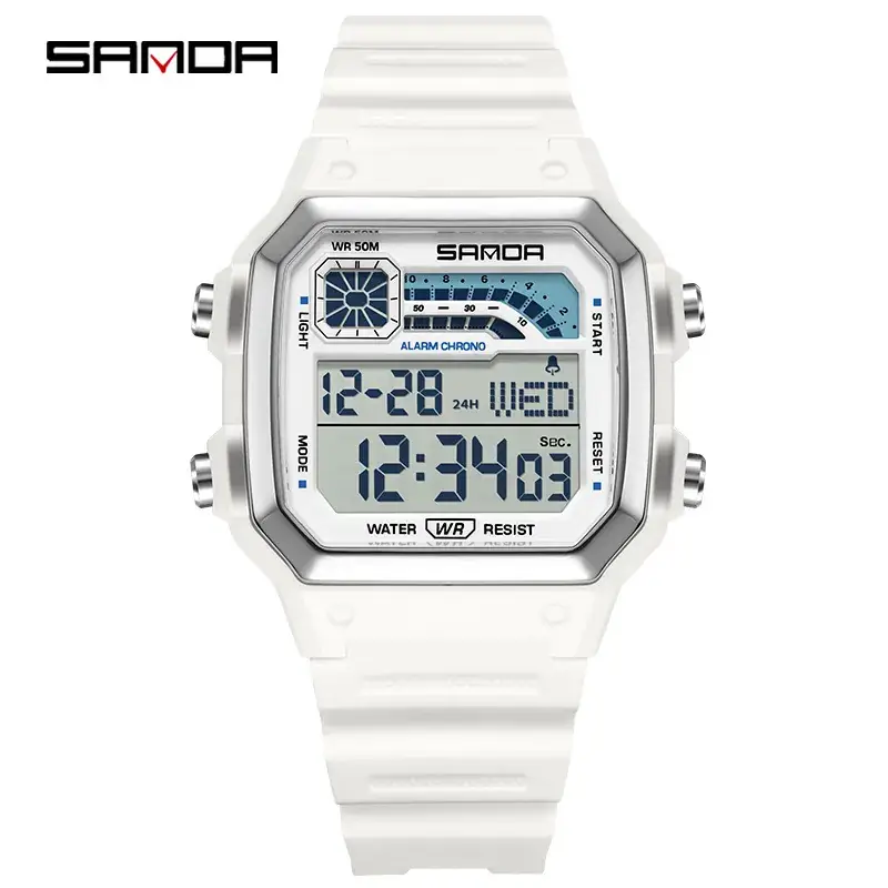 Sanda Waterproof Square Watch for Men Women 2024 - Image 2