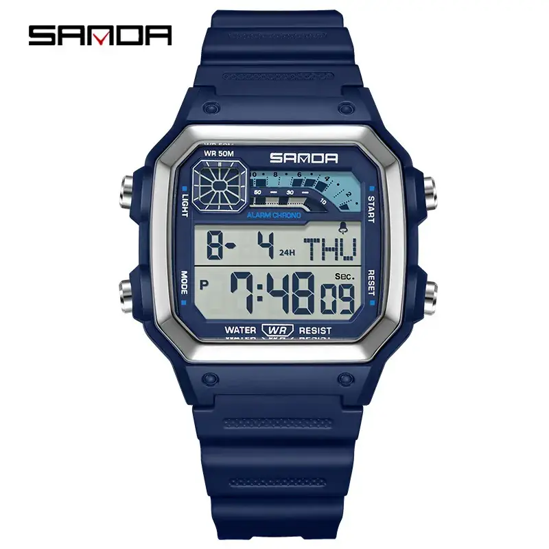 Sanda Waterproof Square Watch for Men Women 2024 - Image 4