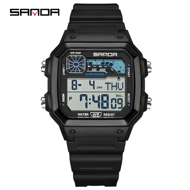 Sanda Waterproof Square Watch for Men Women 2024 - Image 5