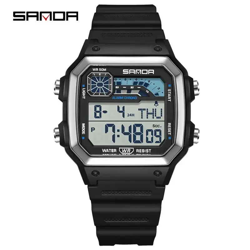 Sanda Waterproof Square Watch for Men Women 2024 - Image 6