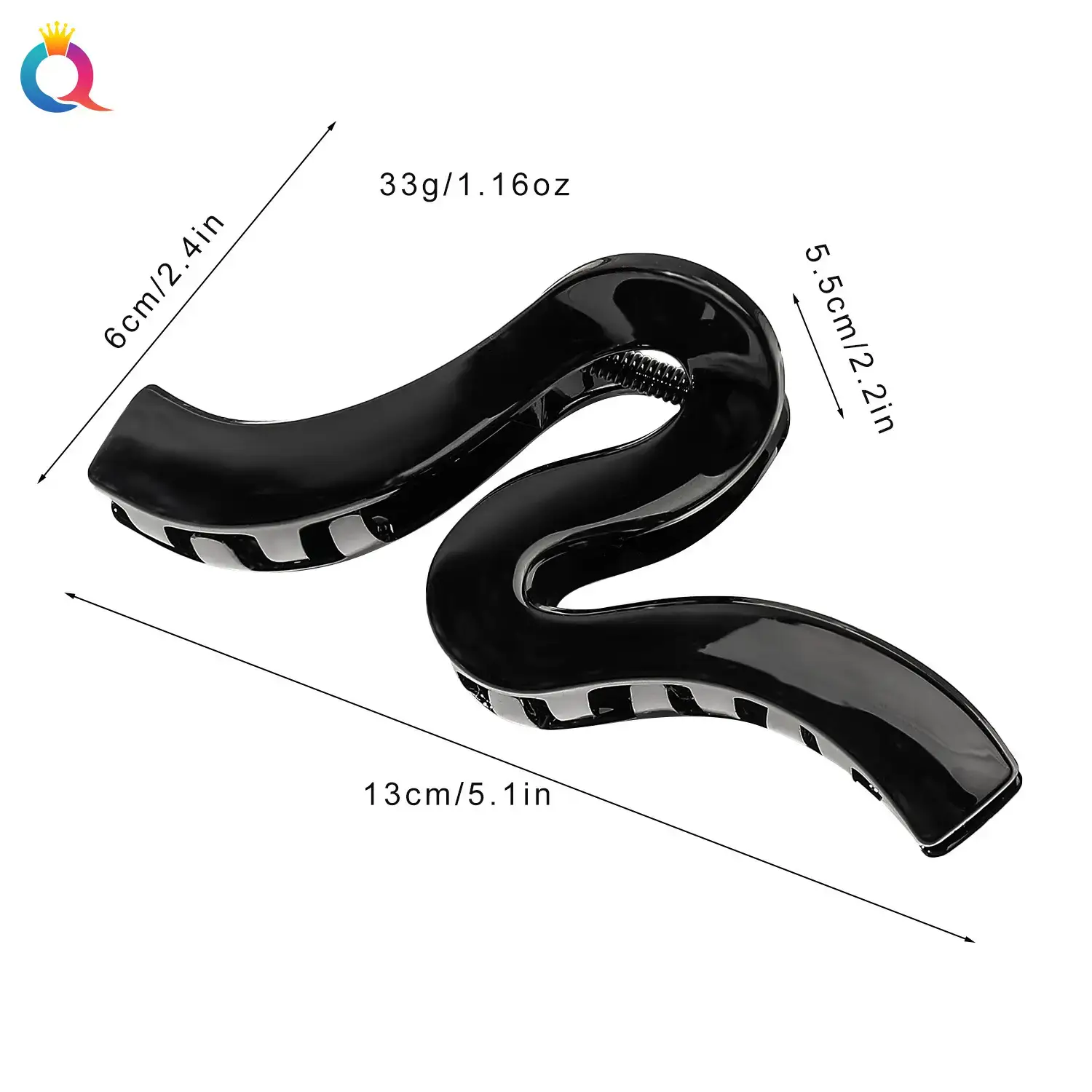 Qiyue Black Shark Hair Clip for Women Men — feature 22