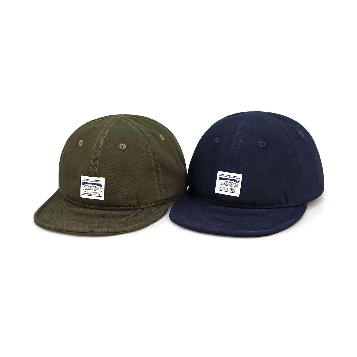 Men Navy Blue Baseball Cap with Large Cap - Image 3