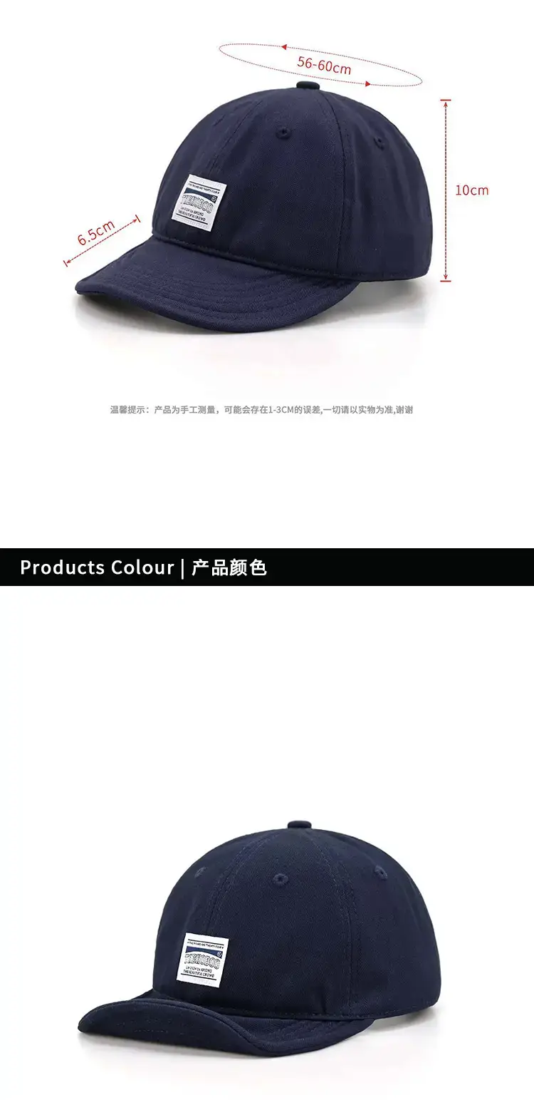 Men Navy Blue Baseball Cap with Large Cap — feature 12