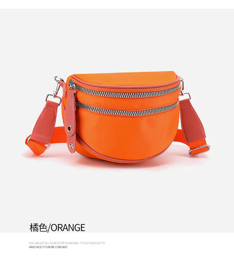 2024 Fashion Saddle Bag Pink Beige Nylon Crossbody — feature 23