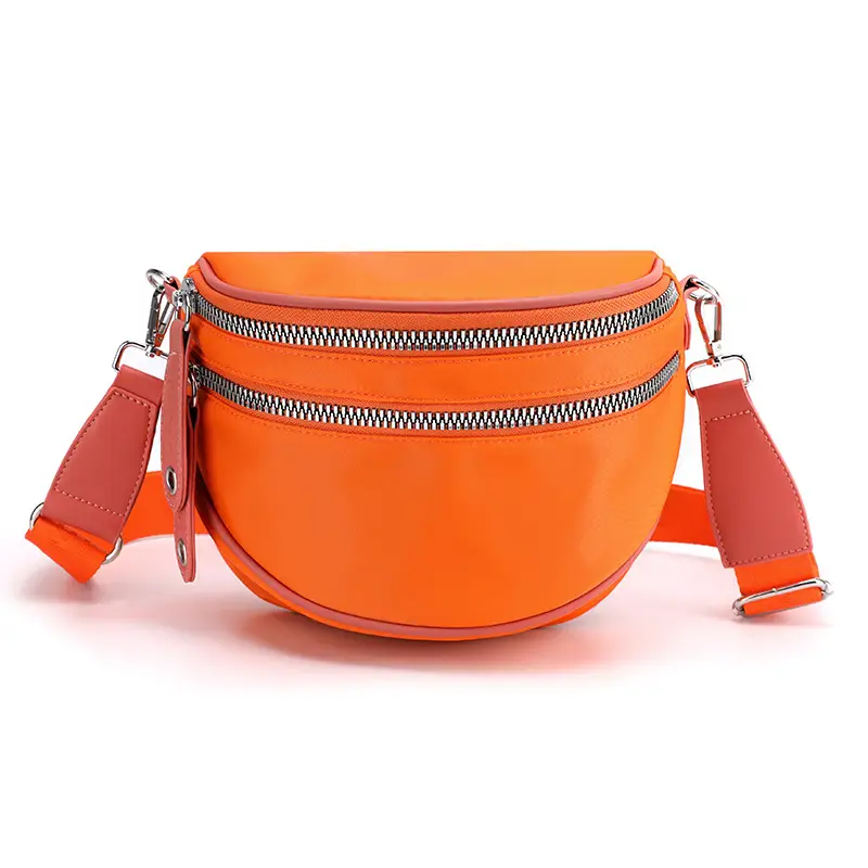 2024 Fashion Saddle Bag Pink Beige Nylon Crossbody - Image 5