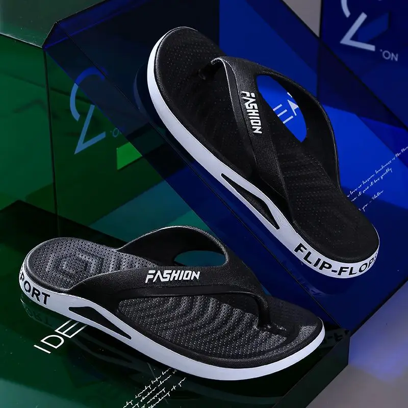 Slippers Men's Summer Thick-soled Non-slip Odor Deodorant Flip-flops Men's Super Soft Outwear Home Bathroom Wear-resistant Summer Sandals - Image 4