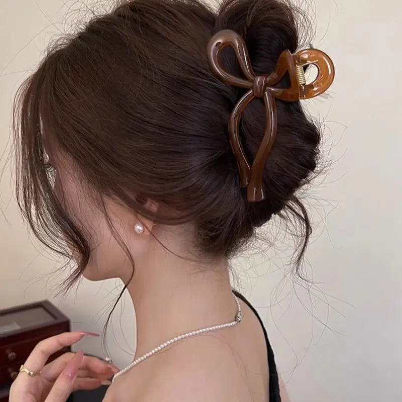 Korean Acrylic Bow Hair Clips Women Spring Summer - Image 7