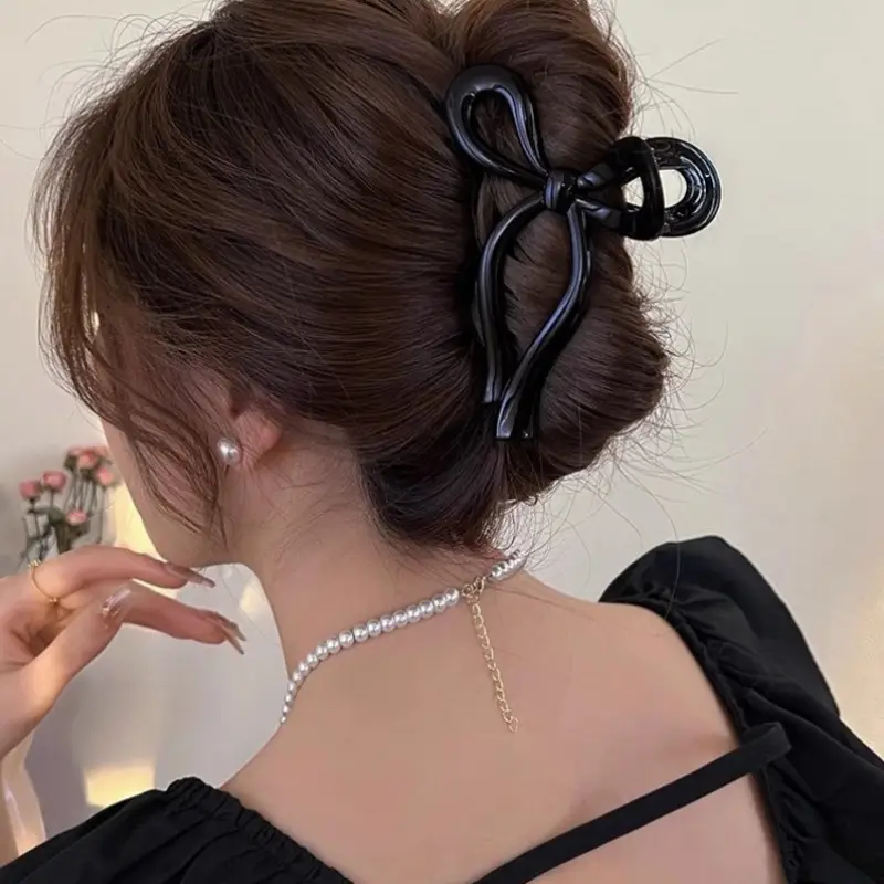 Korean Acrylic Bow Hair Clips Women Spring Summer - Image 9