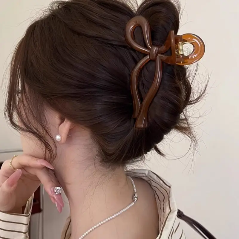 Korean Acrylic Bow Hair Clips Women Spring Summer - Image 10